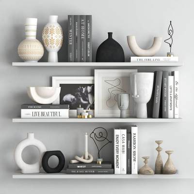 现代书籍花瓶陶罐摆件